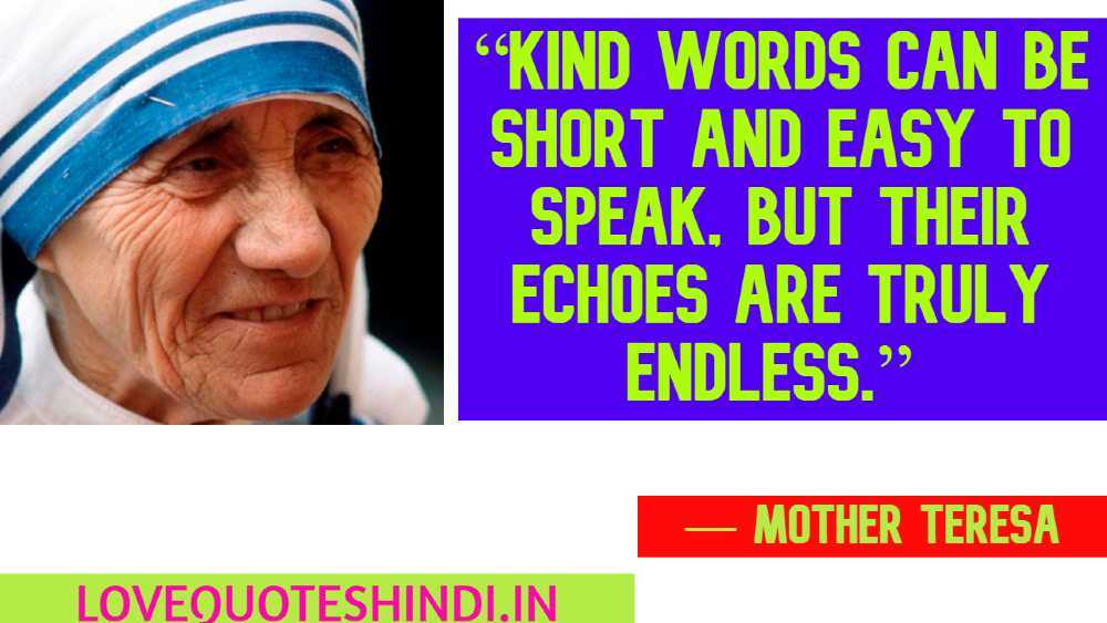 Mother Teresa Quotes on kindness